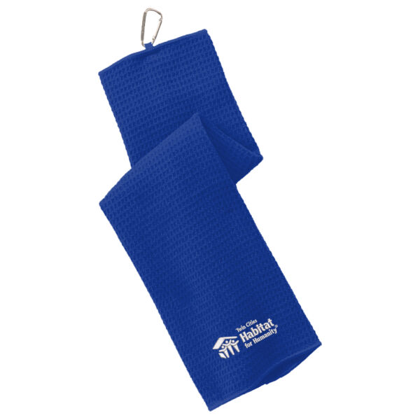 Port Authority Waffle Microfiber Golf Towel - Embroidered Logo Thumbnail