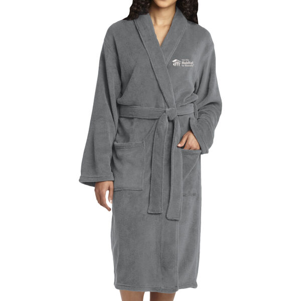 Port Authority Plush Microfleece Shawl Collar Robe - Embroidered Logo Thumbnail