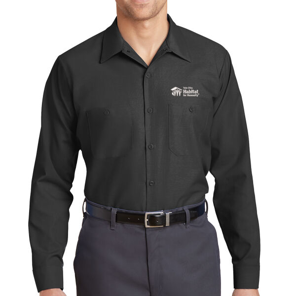 Red Kap Long Sleeve Industrial Work Shirt - Embroidered Logo Thumbnail
