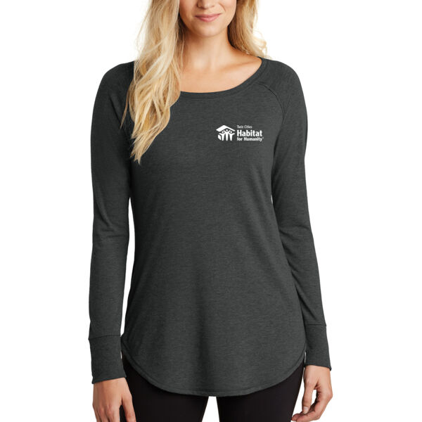 District Women's Perfect Tri Long Sleeve Tunic Tee - Screen Print Logo Thumbnail
