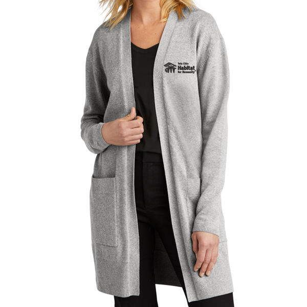 Mercer+Mettle Womens Open Front Cardigan Sweater - Embroidered Logo Thumbnail