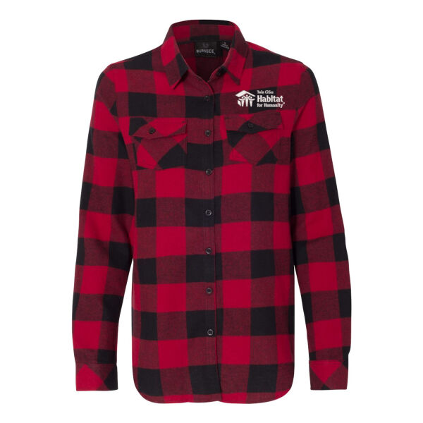 Burnside Women's Yarn Dyed Long Sleeve Flannel Shirt - Embroidered Logo  Thumbnail