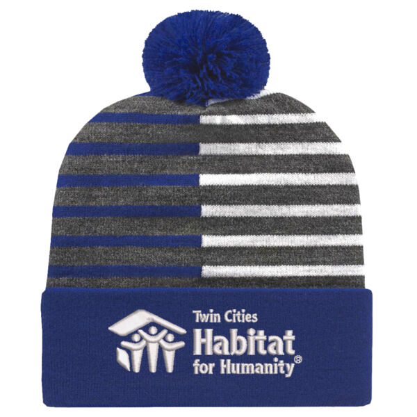 Cap America USA Made Half Color Beanie - Embroidered Logos Thumbnail