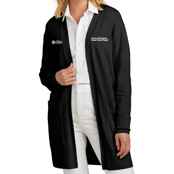 Mercer+Mettle Women's Open Front Cardigan Sweater - Embroidered Logos Thumbnail