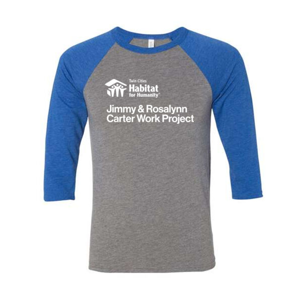 Bella & Canvas Three Quarter Sleeve Baseball Tee - Printed Logo Thumbnail