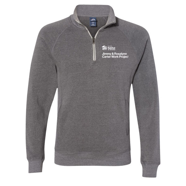J. America Triblend Quarter Zip Sweatshirt - Printed Logo Thumbnail